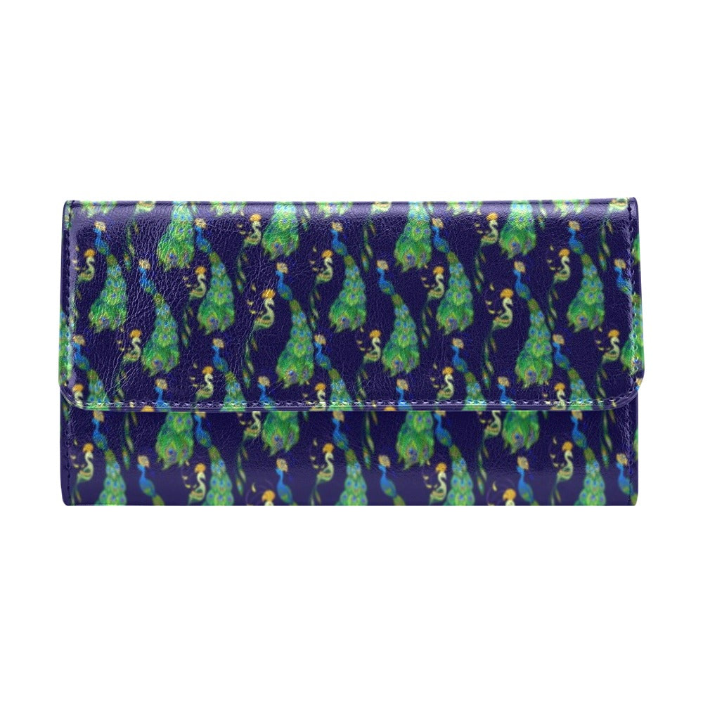 Peacock Art Design Print Women's Trifold Wallet