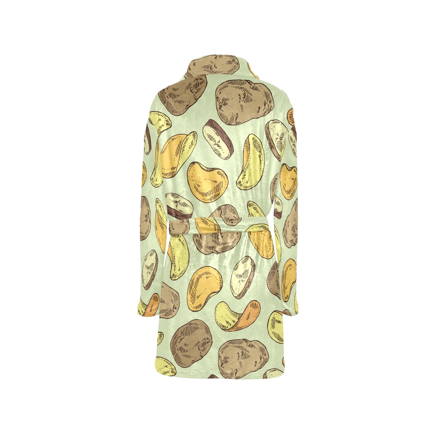 Potato Pattern Print Design A03 Women's Fleece Robe