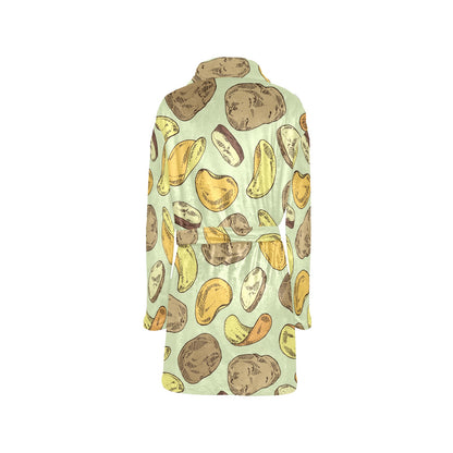 Potato Pattern Print Design A03 Women's Fleece Robe