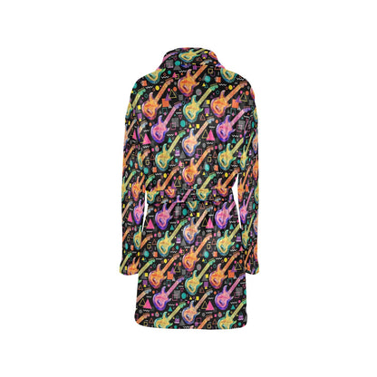 Electric Guitar Print Design LKS403 Women's Fleece Robe