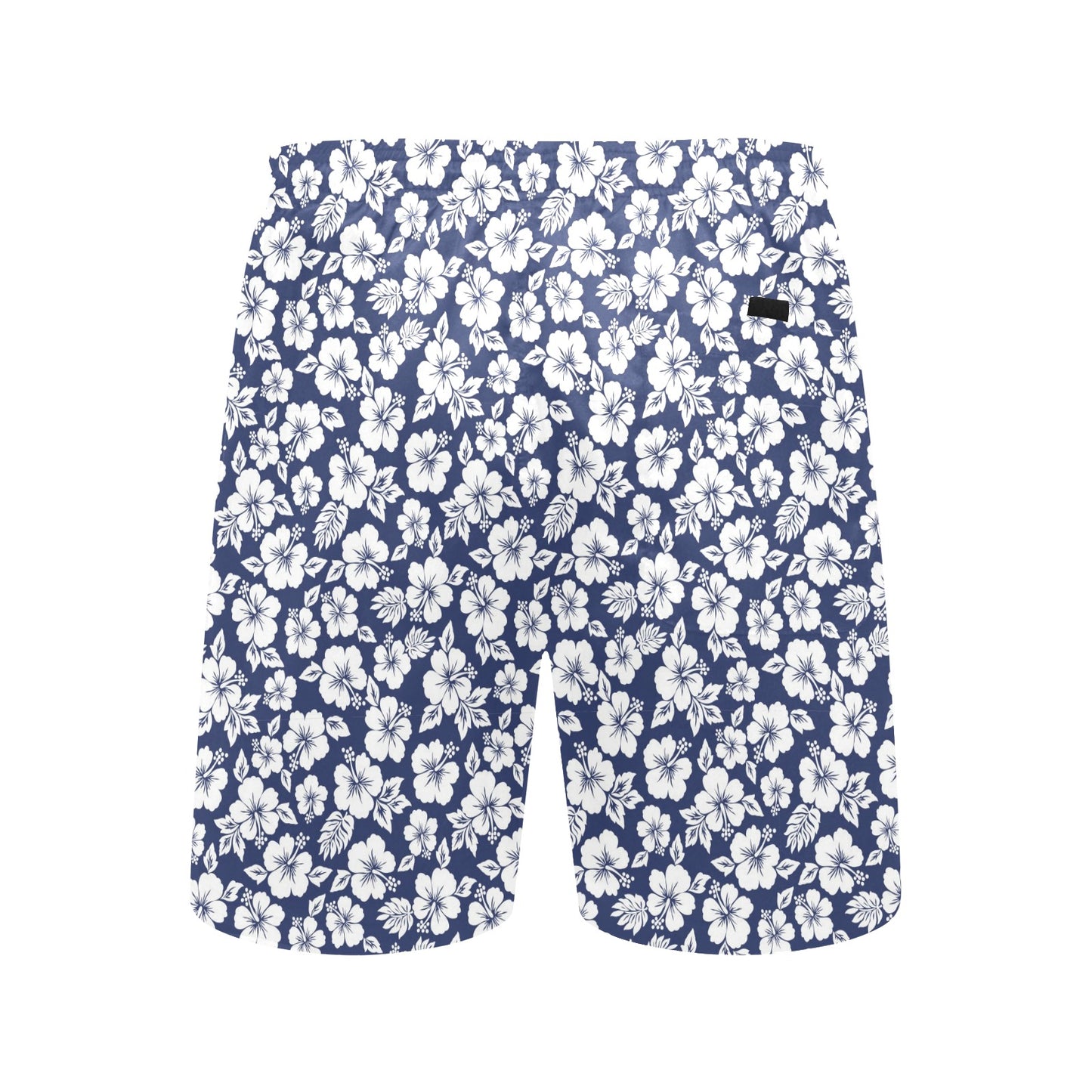 Hibiscus Blue Hawaiian Flower Style Men's Swim Trunks Beach Shorts