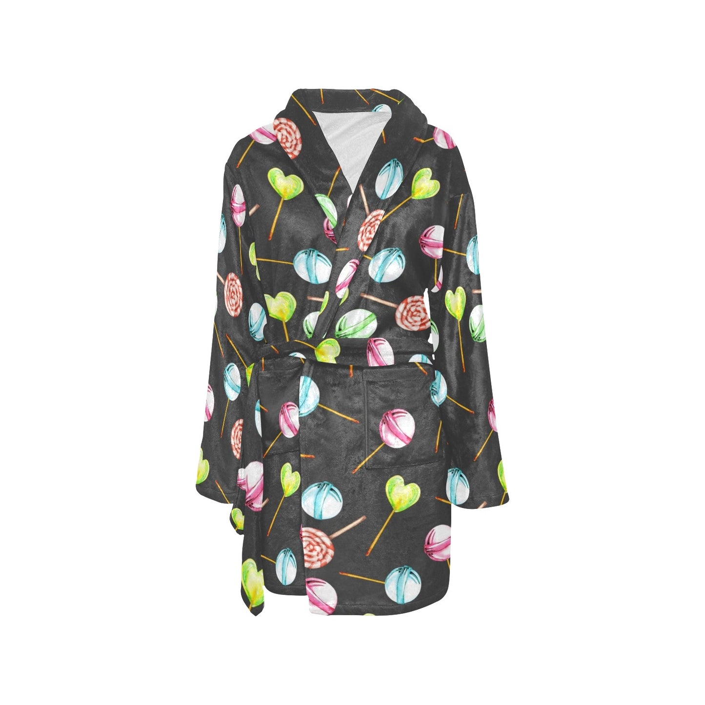 Lollipop Pattern Print Design LL02 Women's Fleece Robe