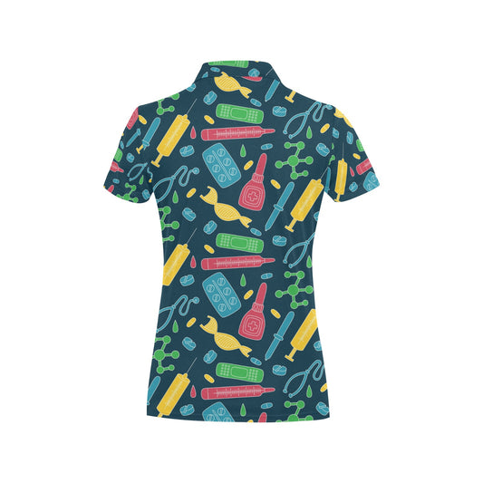 Phlebotomist Pattern Print Design A03 Women's Polo Shirt
