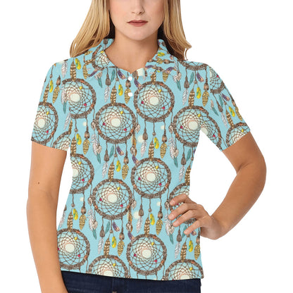 Blue Dream catcher Women's Polo Shirt