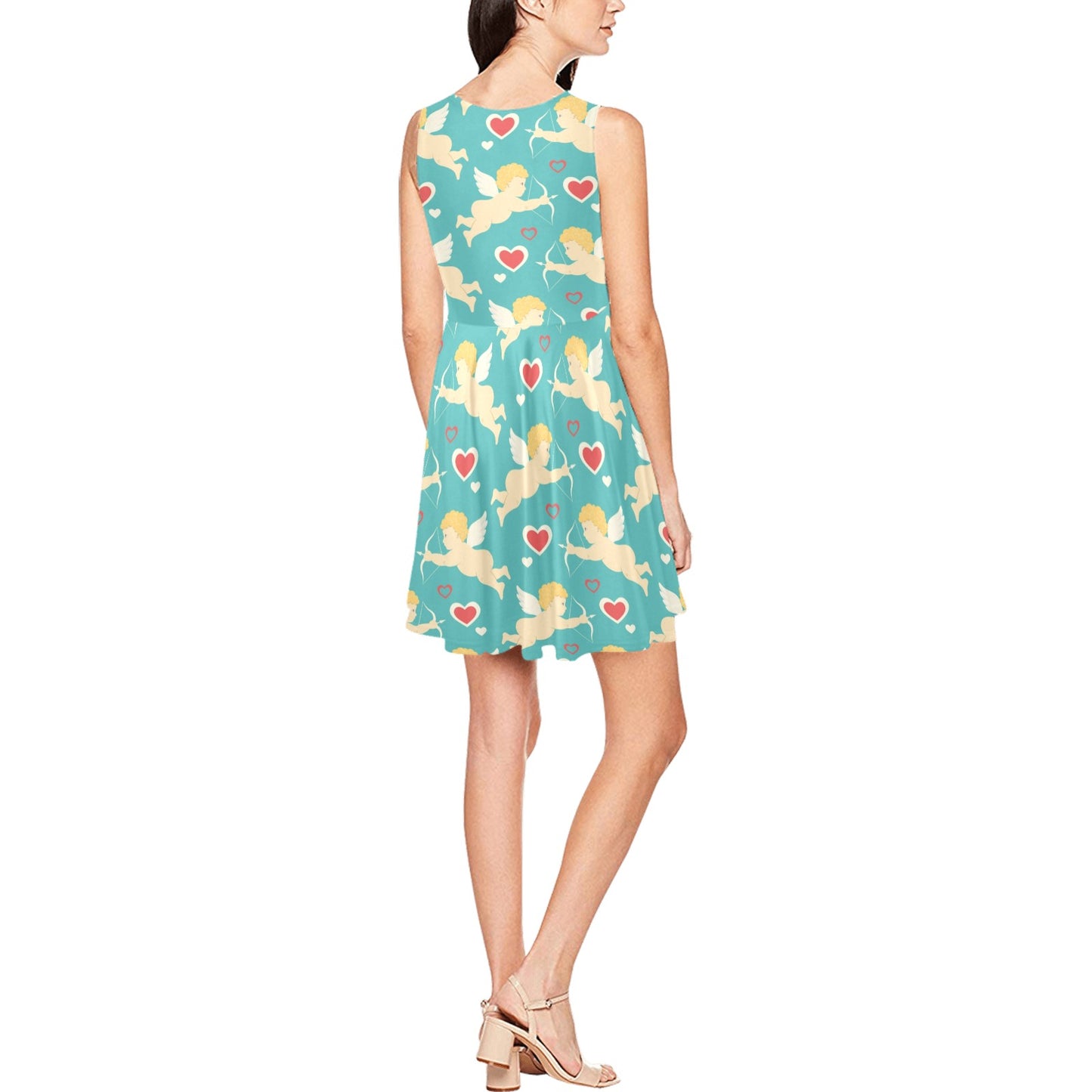 Cupid Pattern Print Design 01 Sleeveless Dress