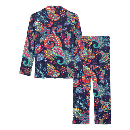 Paisley Boho Pattern Print Design A06 Women's Long Pajama Set