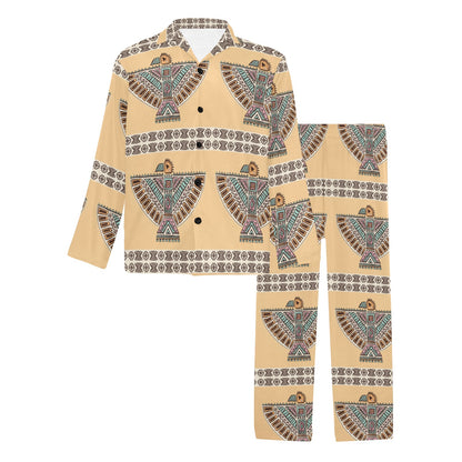Native American Eagle Pattern Men's Long Pajama Set