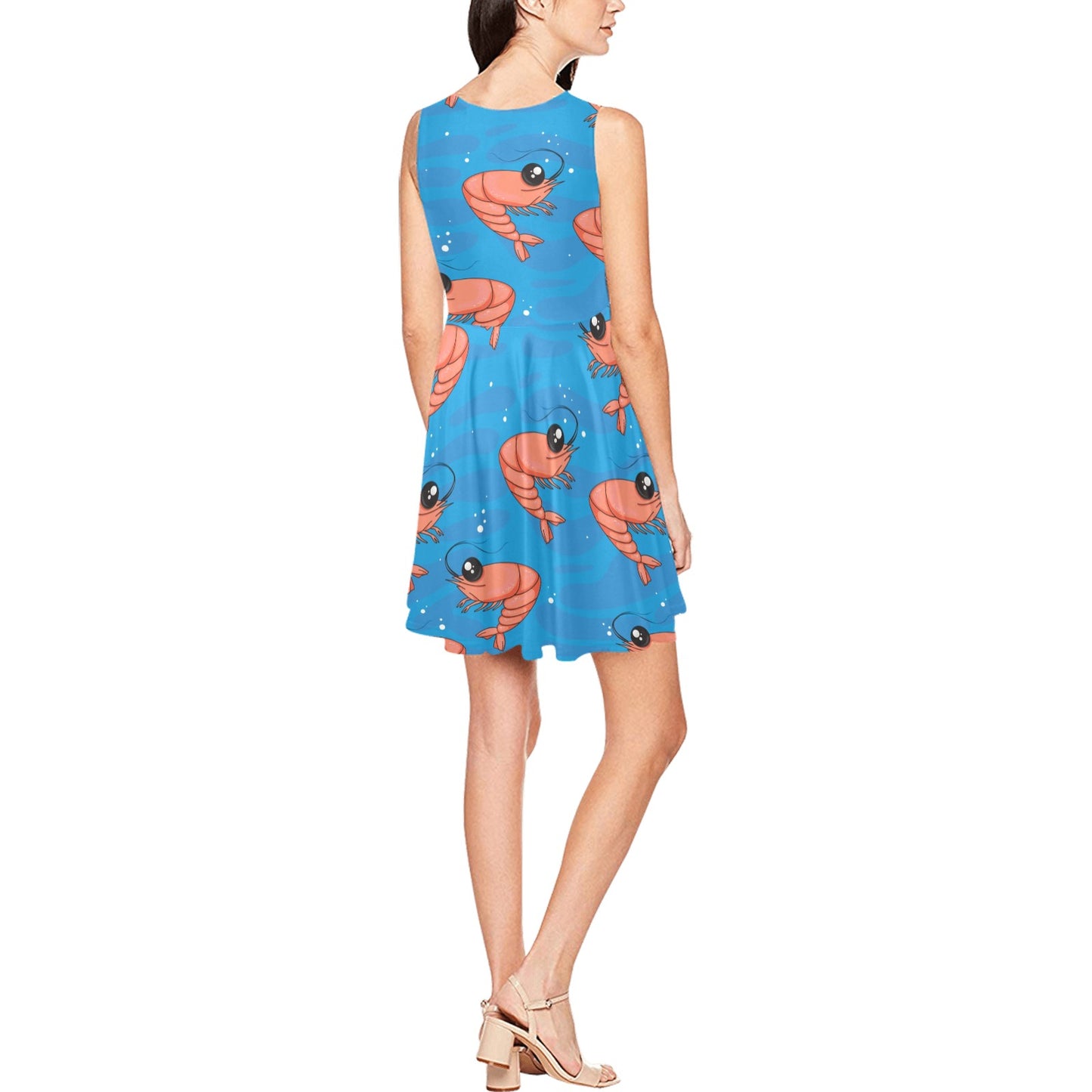 Prawn Cute Pattern Print Design 03 Sleeveless Dress