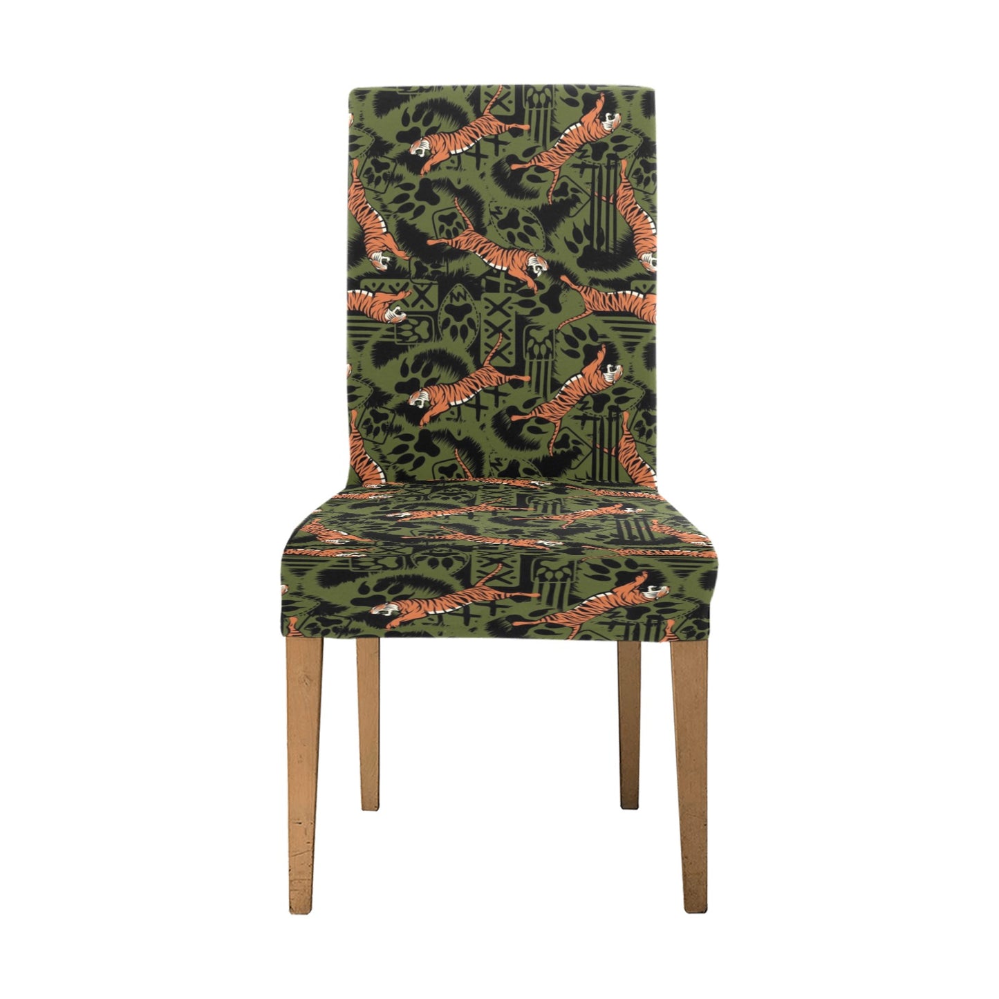 Tiger Pattern Print Design LKS303 Dining Chair Slipcover