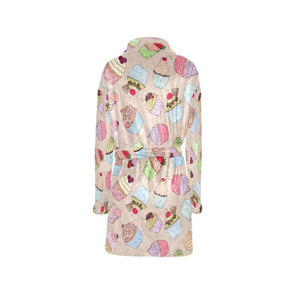 Cupcake Pattern Print Design CP06 Women's Fleece Robe