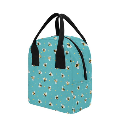Bee With Dot Print Design LKS309 Insulated Lunch Bag