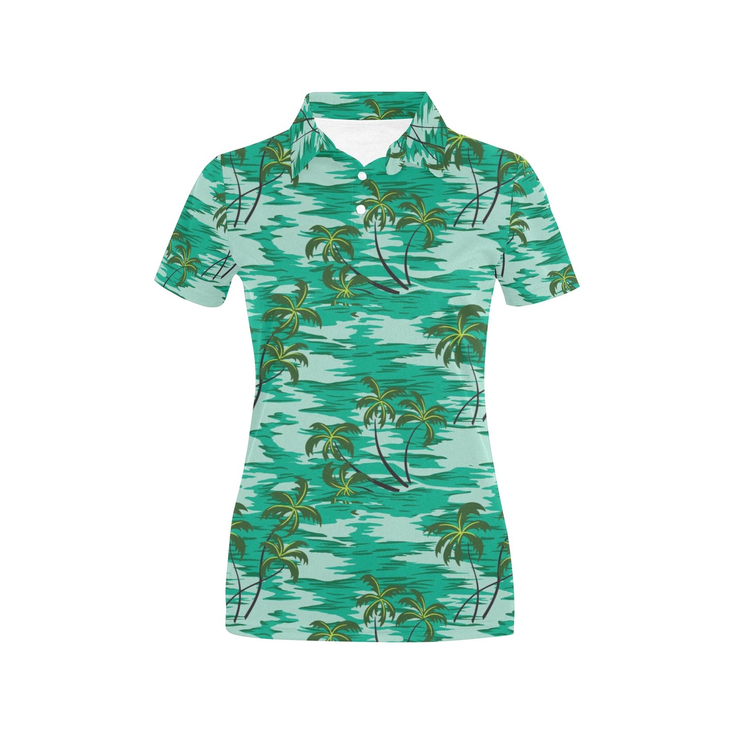 Palm Tree Pattern Print Design A01 Women's Polo Shirt
