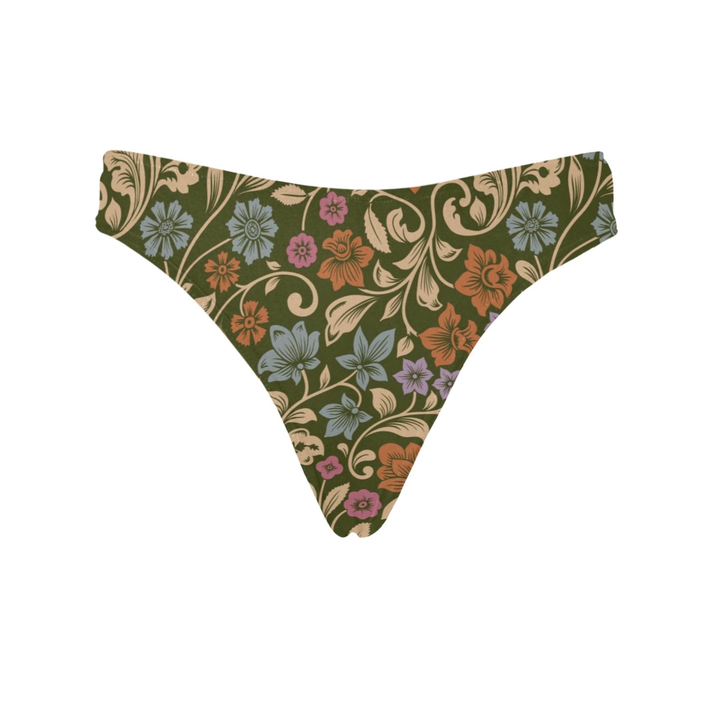Floral Vintage Print Pattern Women's Thongs