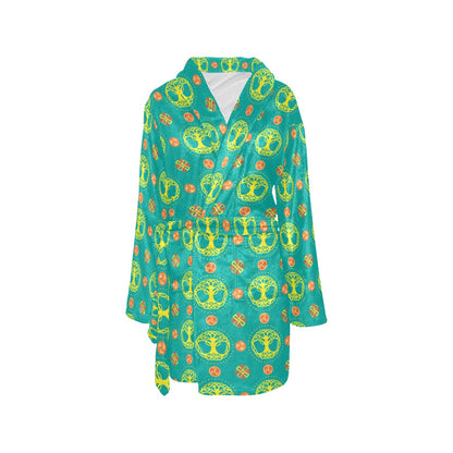 Celtic Tree of Life Print Pattern Women's Fleece Robe