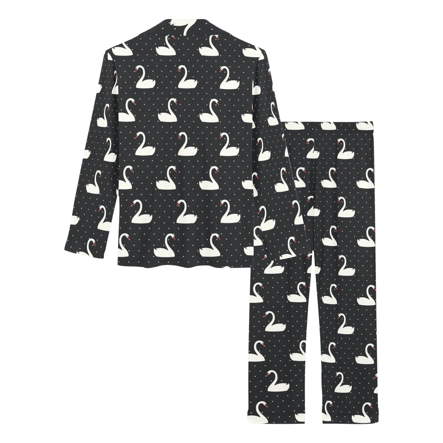 Swan Print Design LKS401 Women's Long Pajama Set