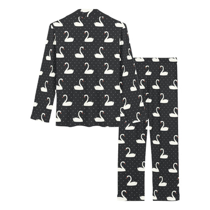 Swan Print Design LKS401 Women's Long Pajama Set