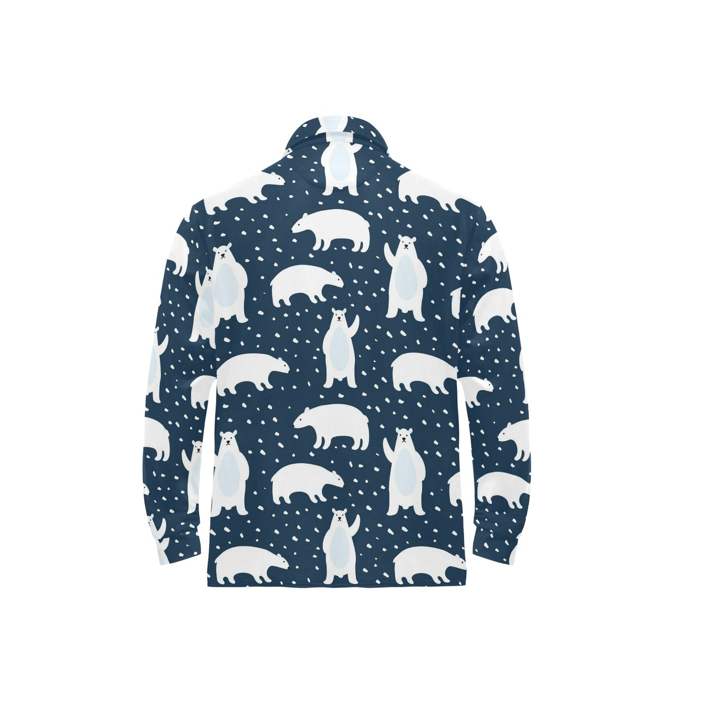 Polar Bear Pattern Print Design A02 Long Sleeve Polo Shirt For Men's