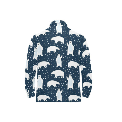 Polar Bear Pattern Print Design A02 Long Sleeve Polo Shirt For Men's