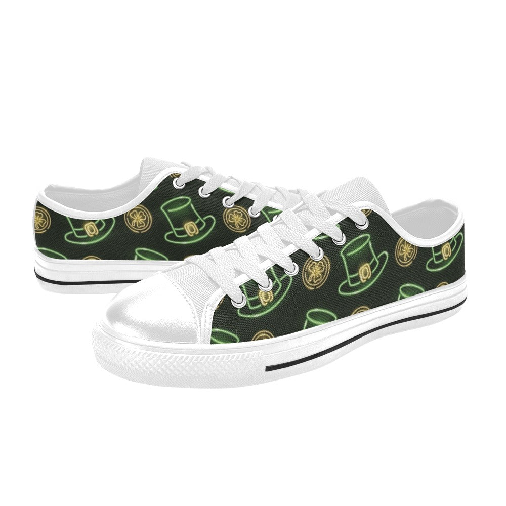 St Patricks Day Print Design LKS308 Women's White Low Top Shoes
