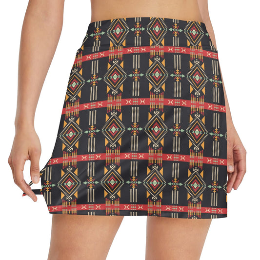 Southwest Pattern Print Design LKS303 17" Golf & Pickleball Skort with Pockets