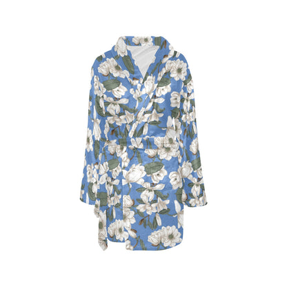 Magnolia Pattern Print Design 01 Women's Fleece Robe