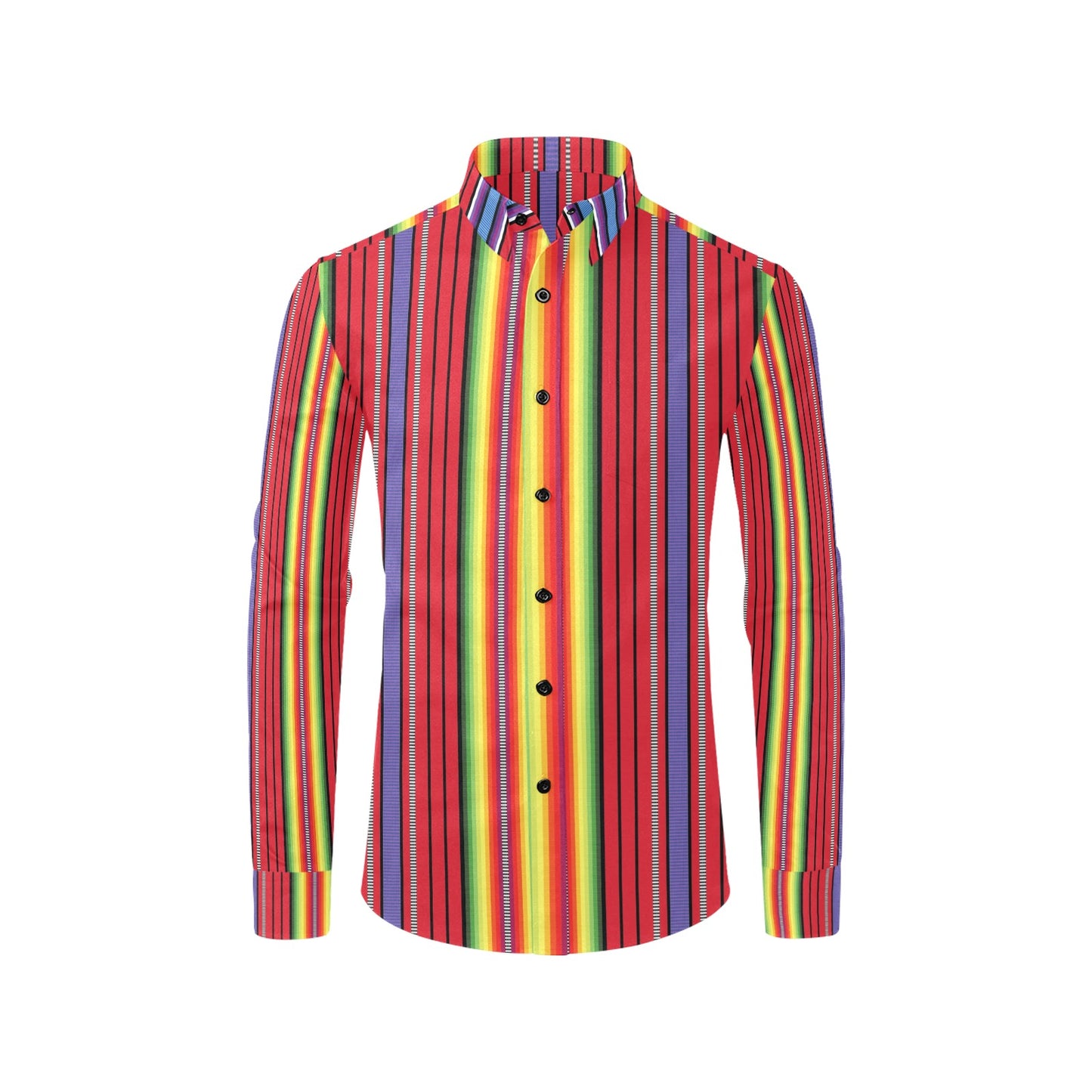 Serape Print Design LKS305 Men's Long Sleeve Dress Shirt