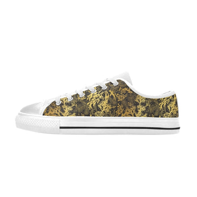 Seaweed Print Design LKS303 Women's White Low Top Shoes