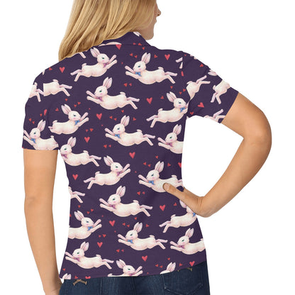 Rabbit Pattern Print Design RB016 Women's Polo Shirt