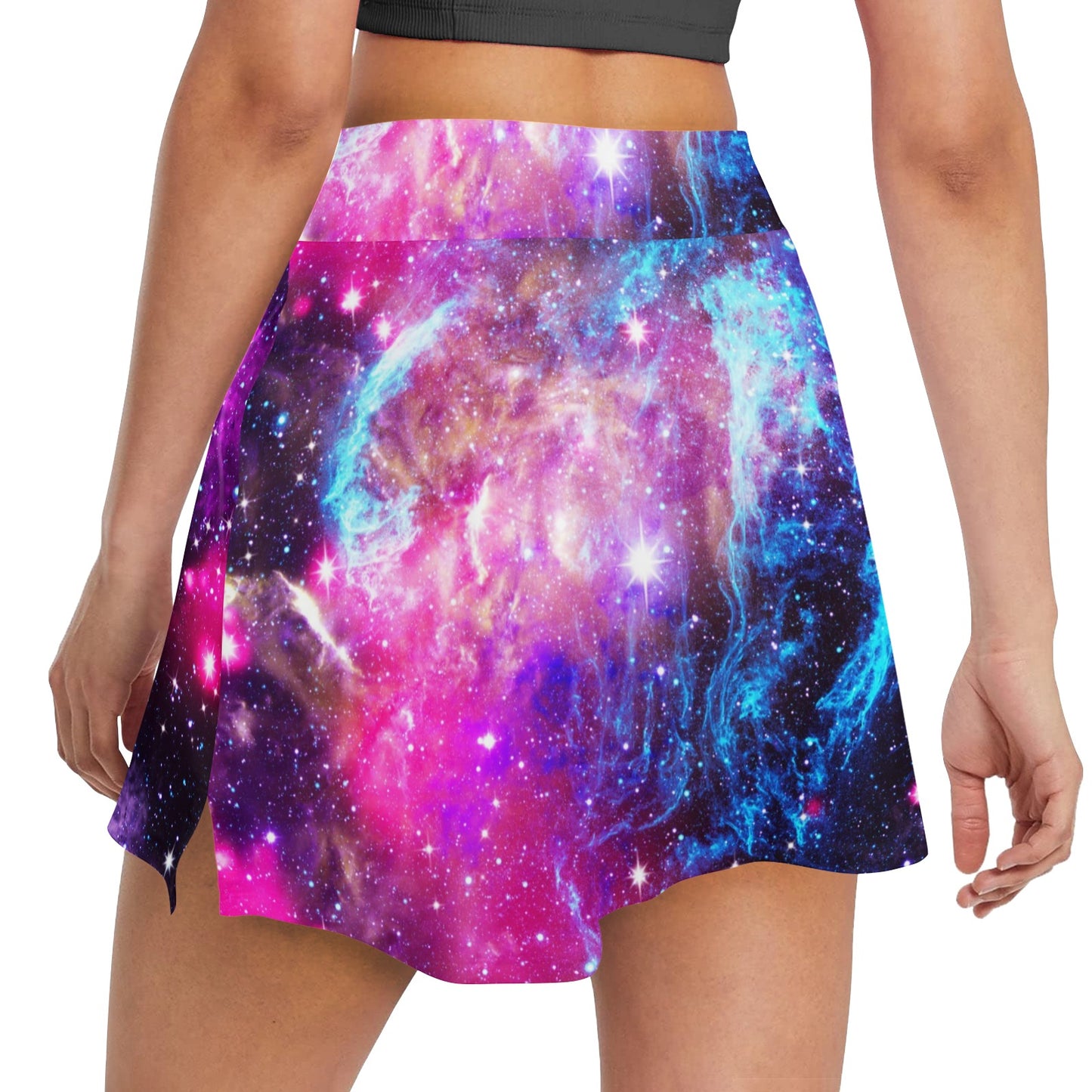 Galaxy Night Purple Space Print 17" Golf & Pickleball Skort with Pockets