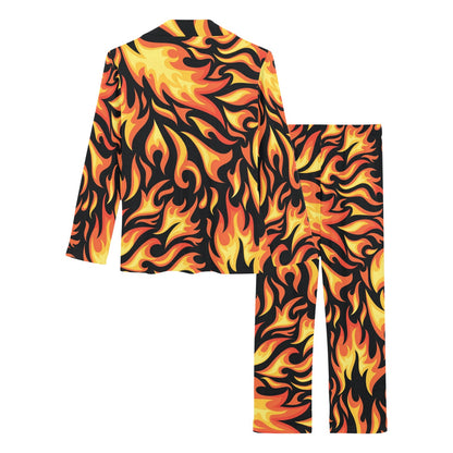 Flame Fire Design Pattern Women's Long Pajama Set