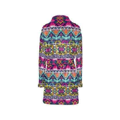 Indian Navajo Color Themed Design Print Women's Fleece Robe