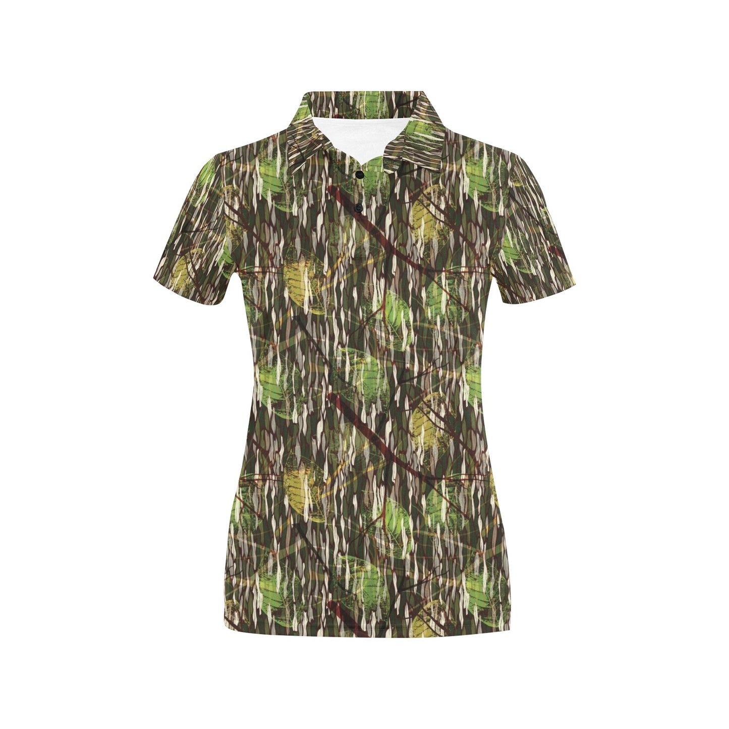 Camouflage Realtree Pattern Print Design 02 Women's Polo Shirt