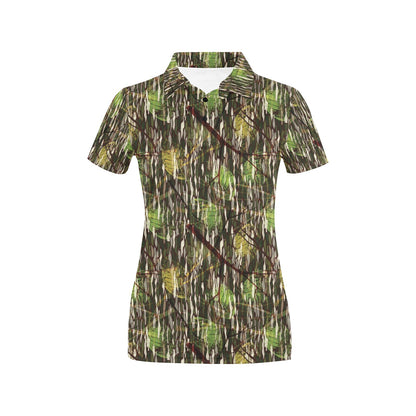 Camouflage Realtree Pattern Print Design 02 Women's Polo Shirt