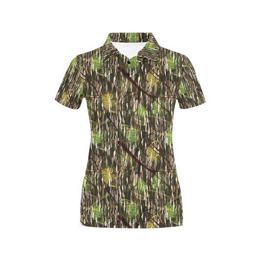 Camouflage Realtree Pattern Print Design 02 Women's Polo Shirt