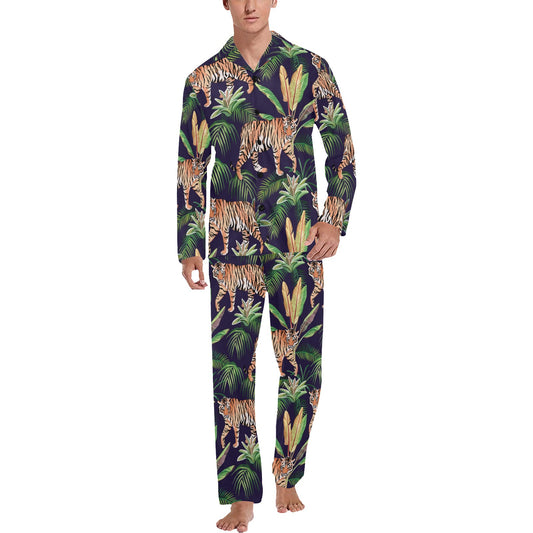 Tiger Jungle Men's Long Pajama Set