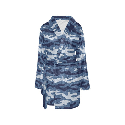 Jean Camouflage Pattern Print Design 05 Women's Fleece Robe