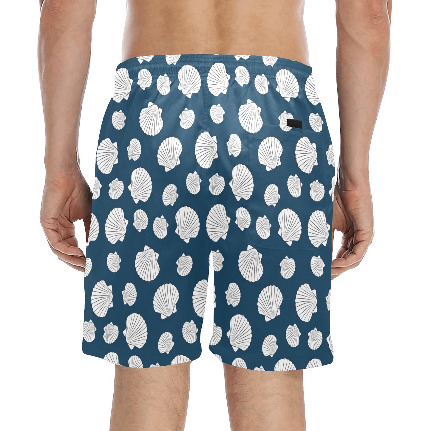 Seashell Print Design LKS3012 Men's Swim Trunks Beach Shorts