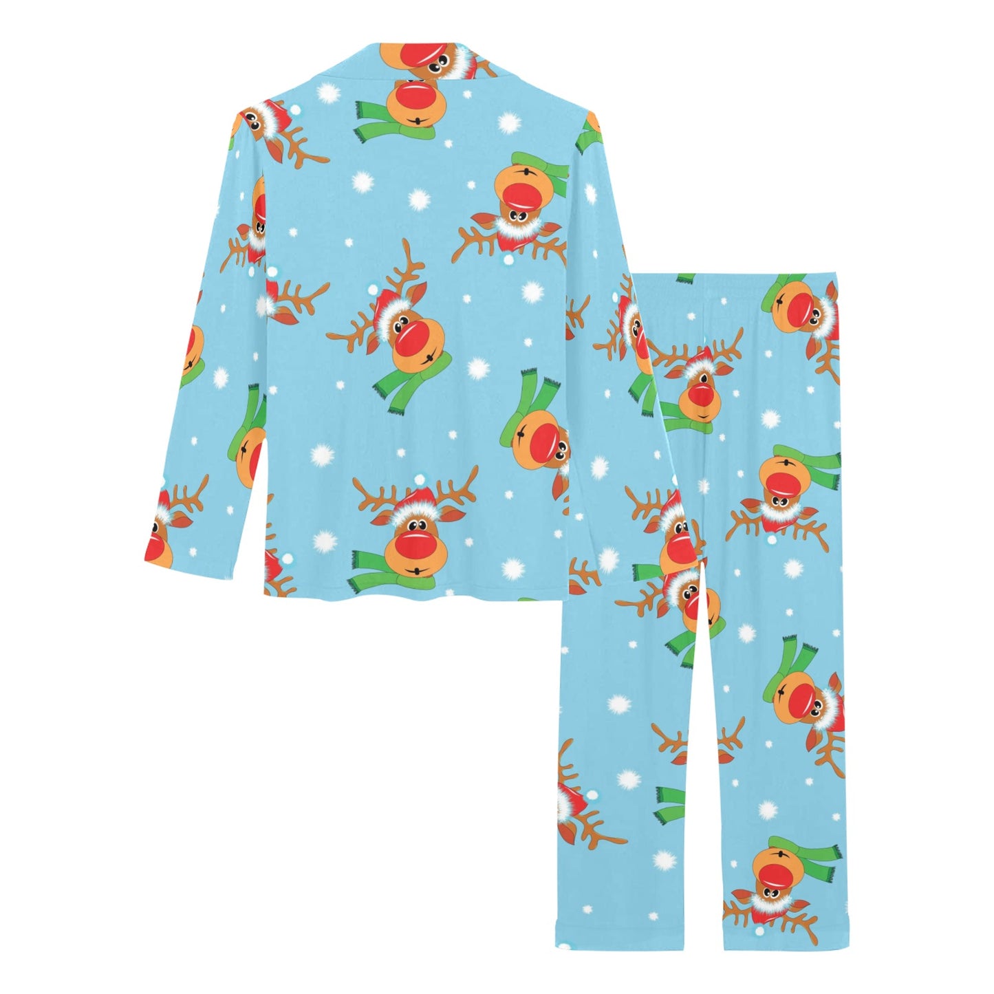 Reindeer cute Pattern Print Design 02 Women's Long Pajama Set
