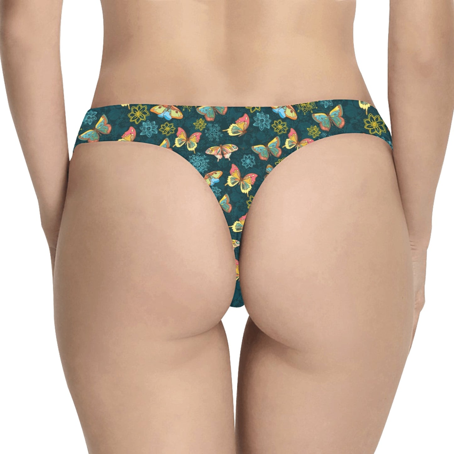 Butterfly Hand Draw Print Pattern Women's Thongs