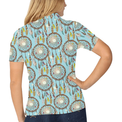 Blue Dream catcher Women's Polo Shirt