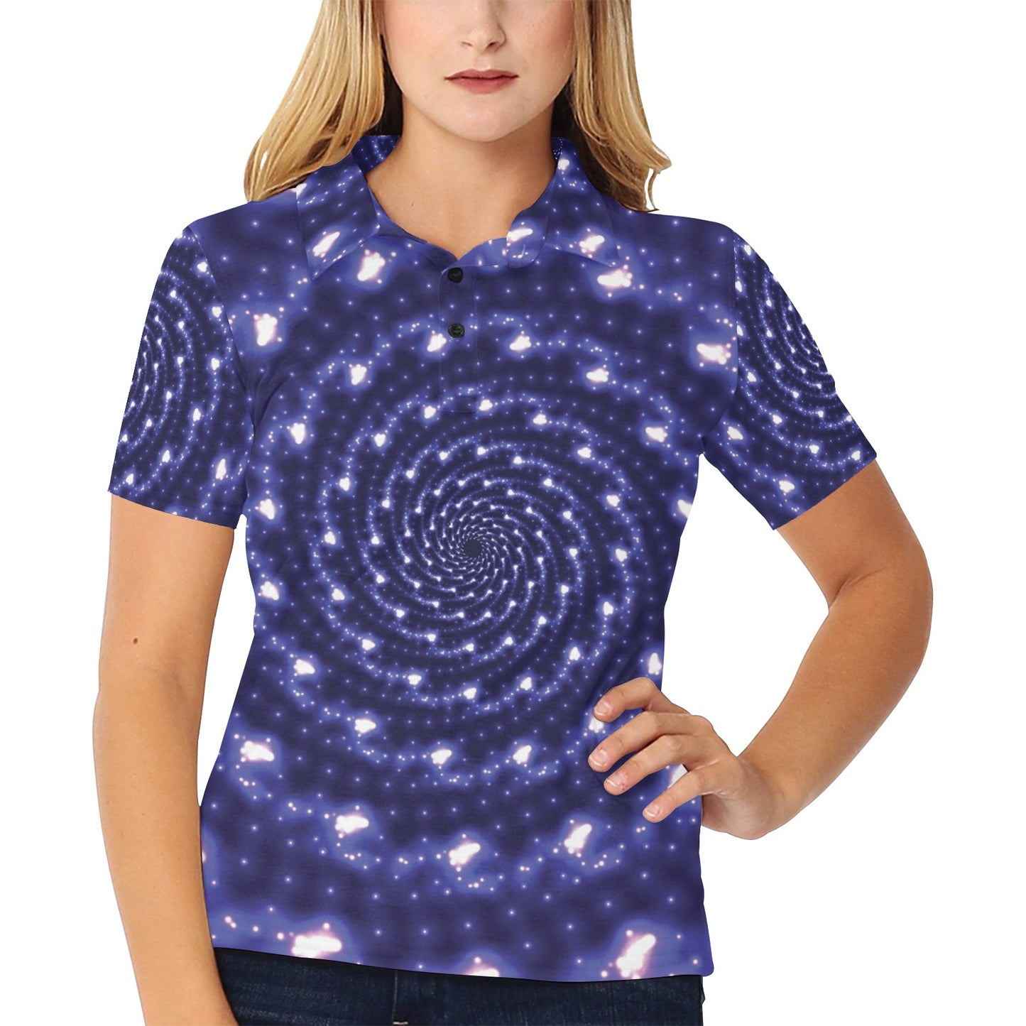 Vortex Print Design LKS305 Women's Polo Shirt