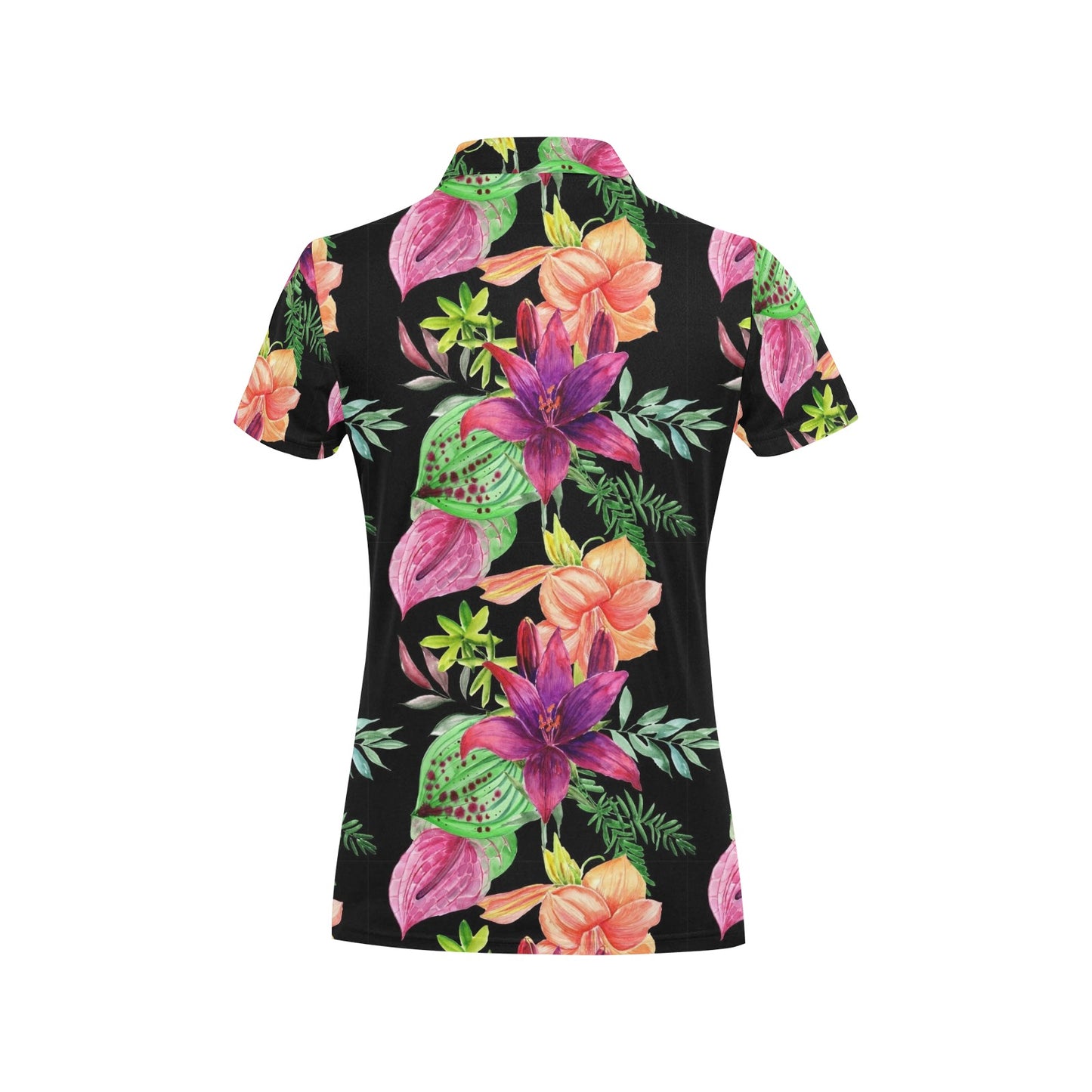 Amaryllis Pattern Print Design AL09 Women's Polo Shirt