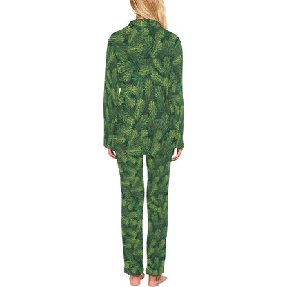 Christmas Tree Pattern Print Design 02 Women's Long Pajama Set