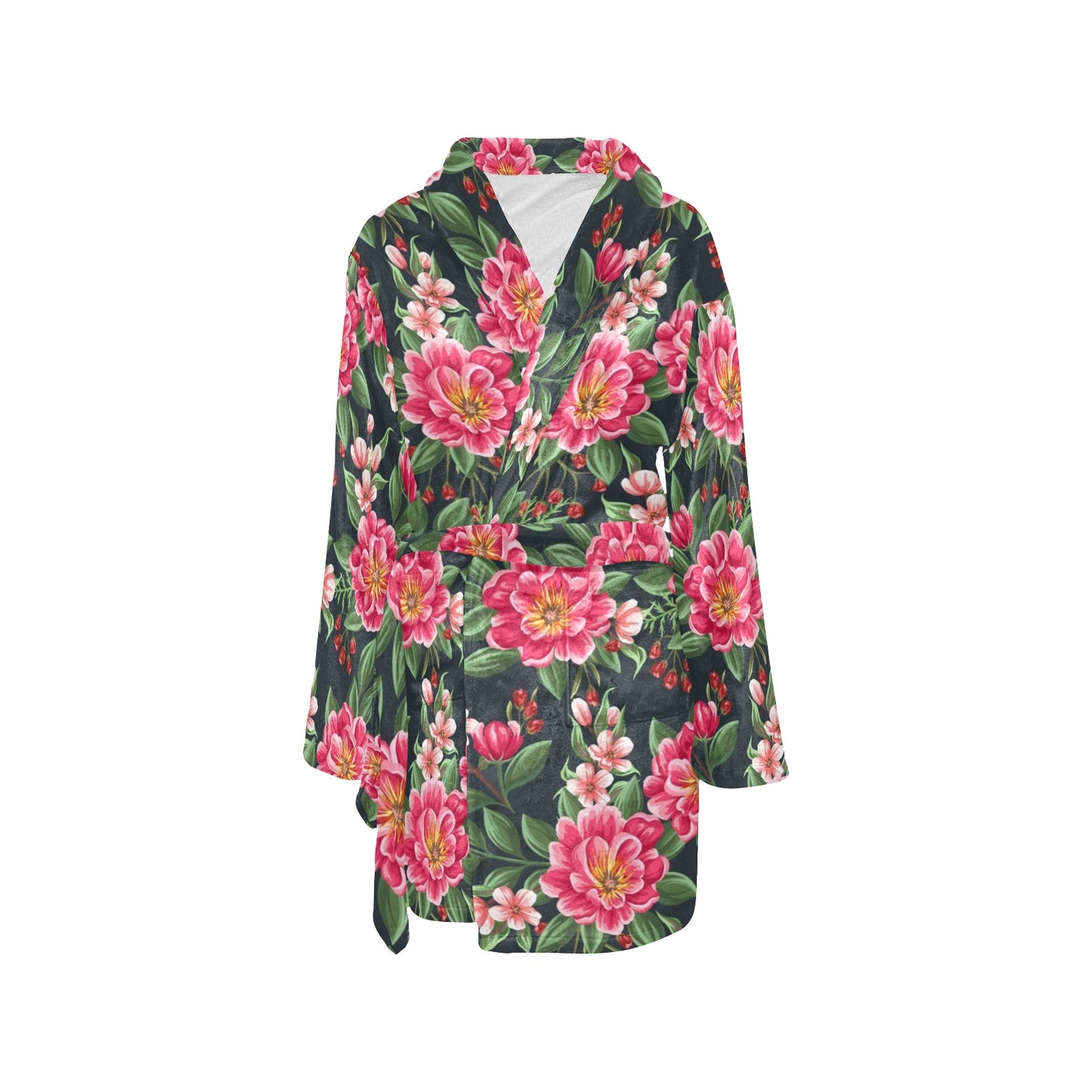 Summer Floral Pattern Print Design SF06 Women's Fleece Robe