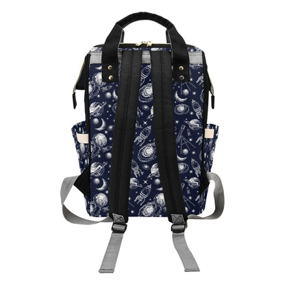 Space Rocket Print Design LKS301 Diaper Bag Backpack