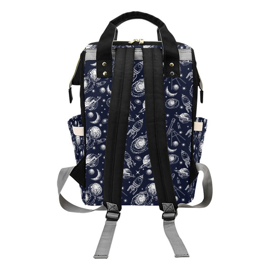 Space Rocket Print Design LKS301 Diaper Bag Backpack