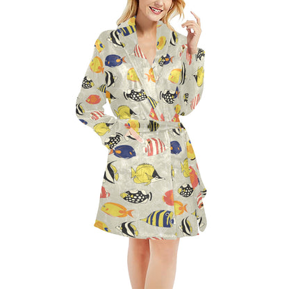 Angelfish Print Design LKS401 Women's Fleece Robe