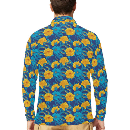 Boa Pattern Print Design 01 Long Sleeve Polo Shirt For Men's