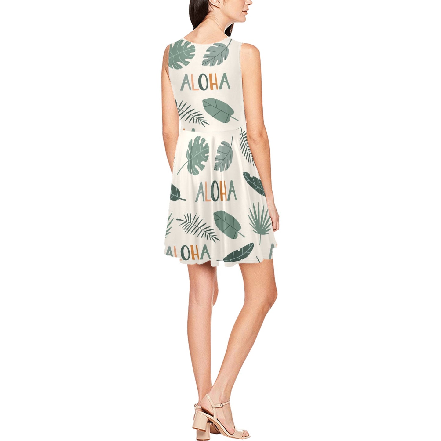Aloha Hawaii Pattern Print Design 05 Sleeveless Dress