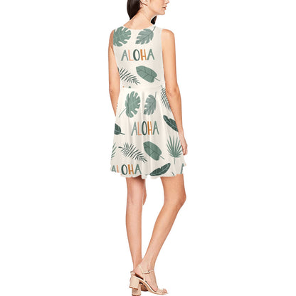 Aloha Hawaii Pattern Print Design 05 Sleeveless Dress